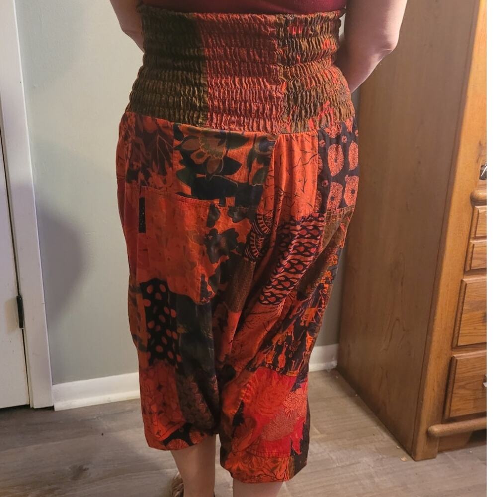 Tribe Azure Red Patchwork Harem Pants Cotton Fair… - image 5